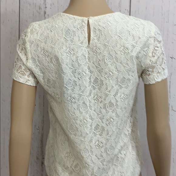 🌻 🆕 Zara Basic Zara Woman Cream Lace Overlay Top - Picture 7 of 14